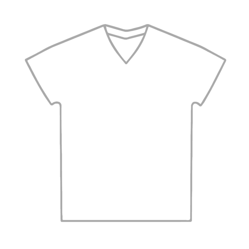 中間シルエットTシャツのイラスト